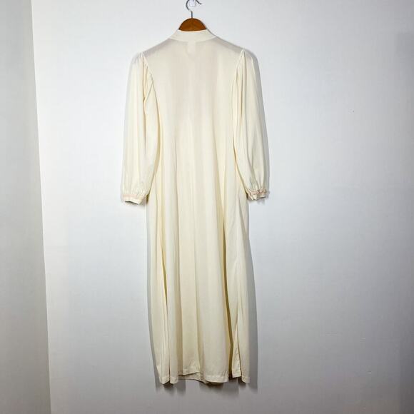 Vintage Perfect Form Full Nightgown Ivory Laced Button Down Long Sleeves Sz SM - Picture 7 of 10